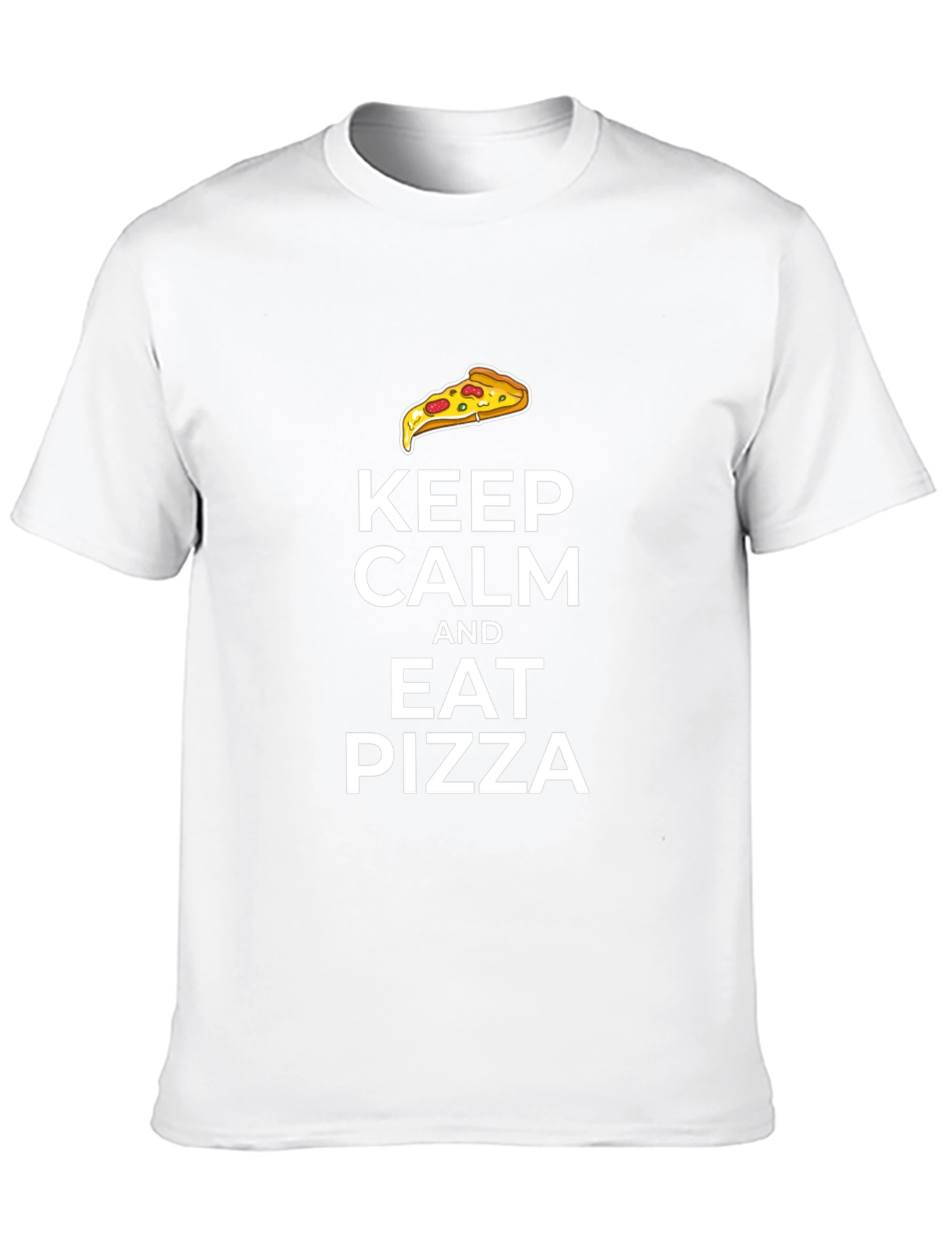 Keep Calm and Eat Pizza Black T-Shirt