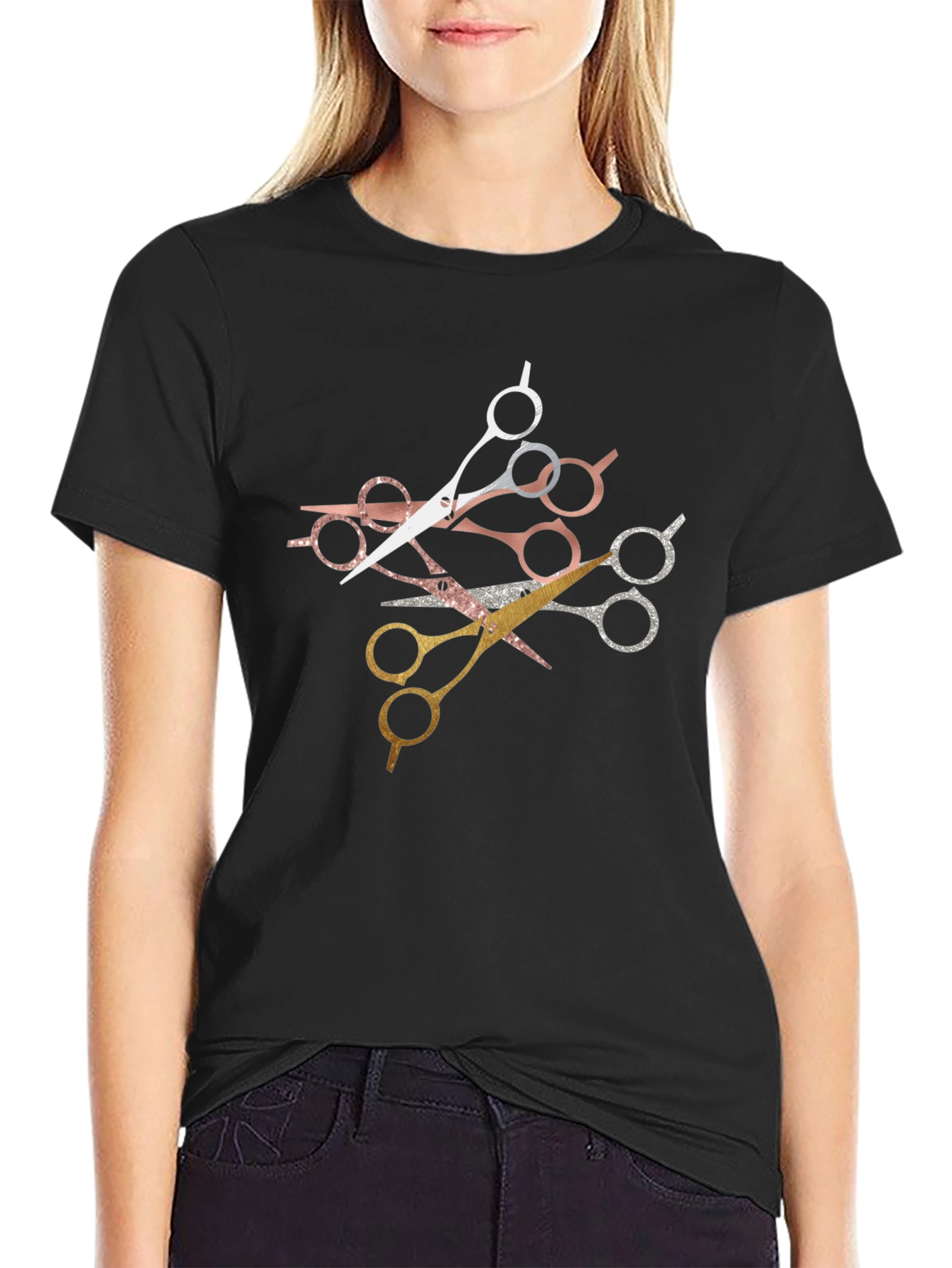 Stylish Scissors Graphic T-Shirt - Barber Edition