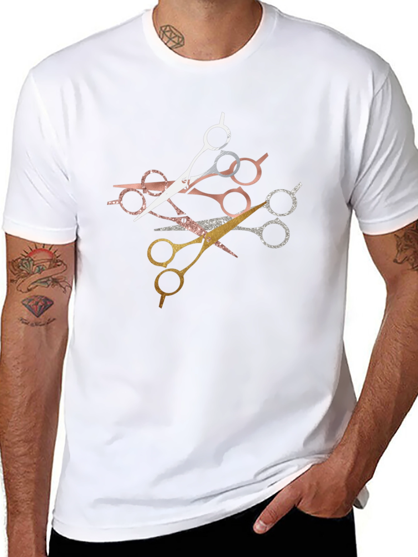 Stylish Scissors Graphic T-Shirt - Barber Edition