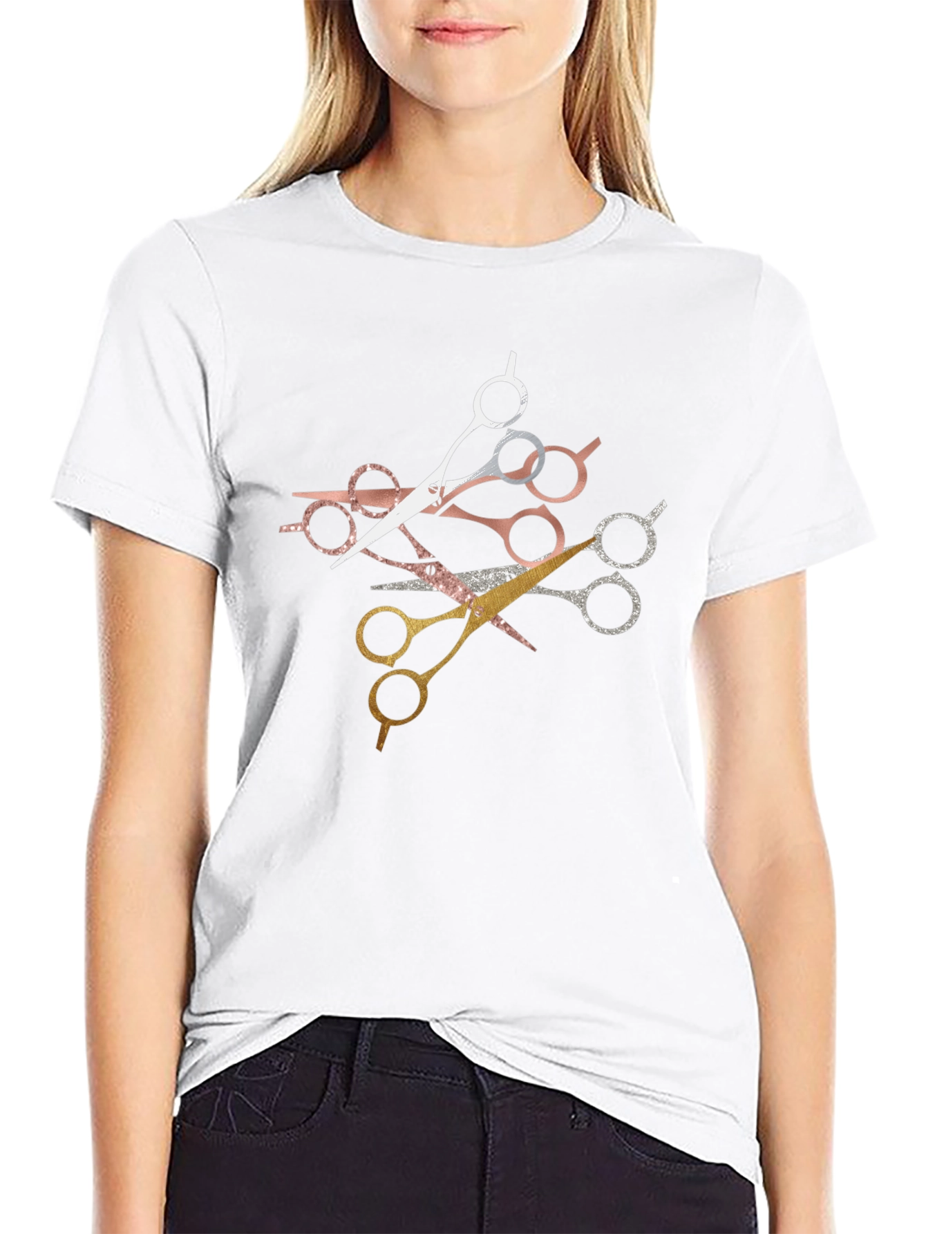 Stylish Scissors Graphic T-Shirt - Barber Edition