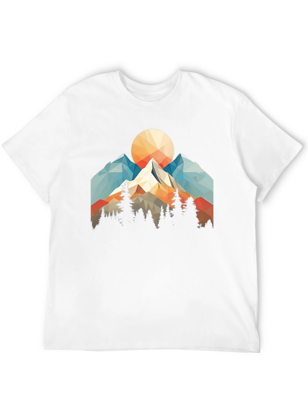 Geometric Mountain Sunset Graphic Tee