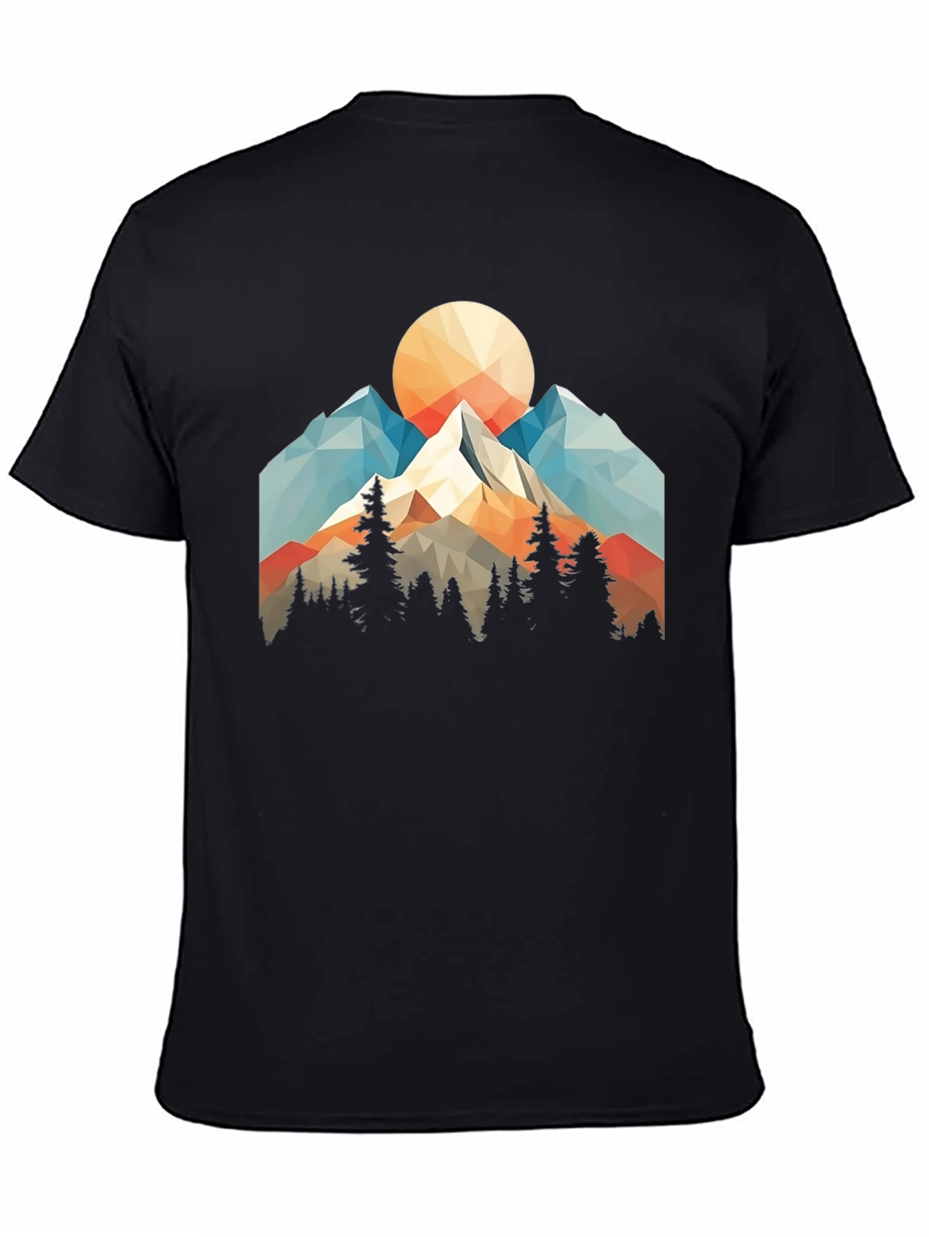 Geometric Mountain Sunset Graphic Tee