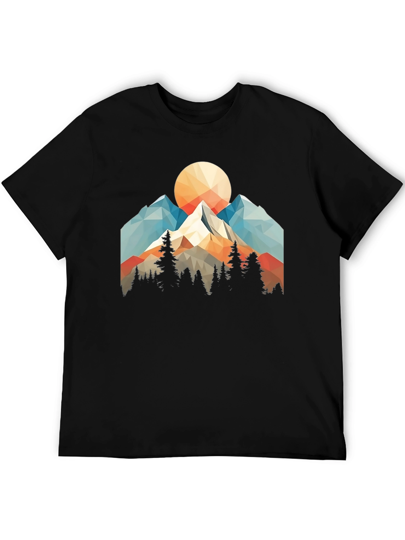 Geometric Mountain Sunset Graphic Tee