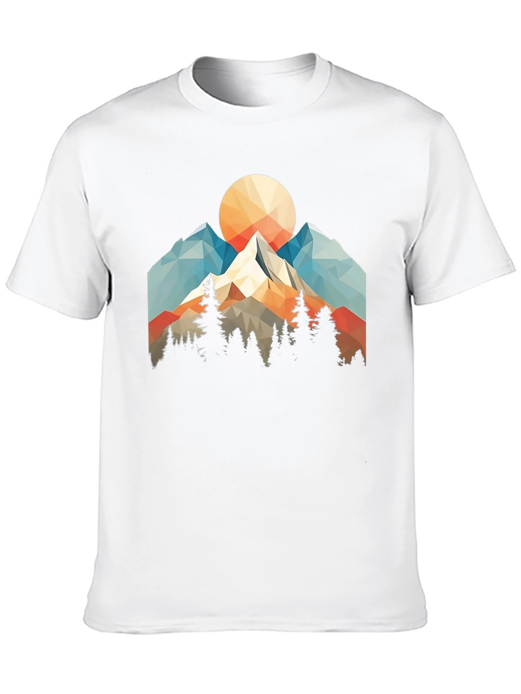 Geometric Mountain Sunset Graphic Tee
