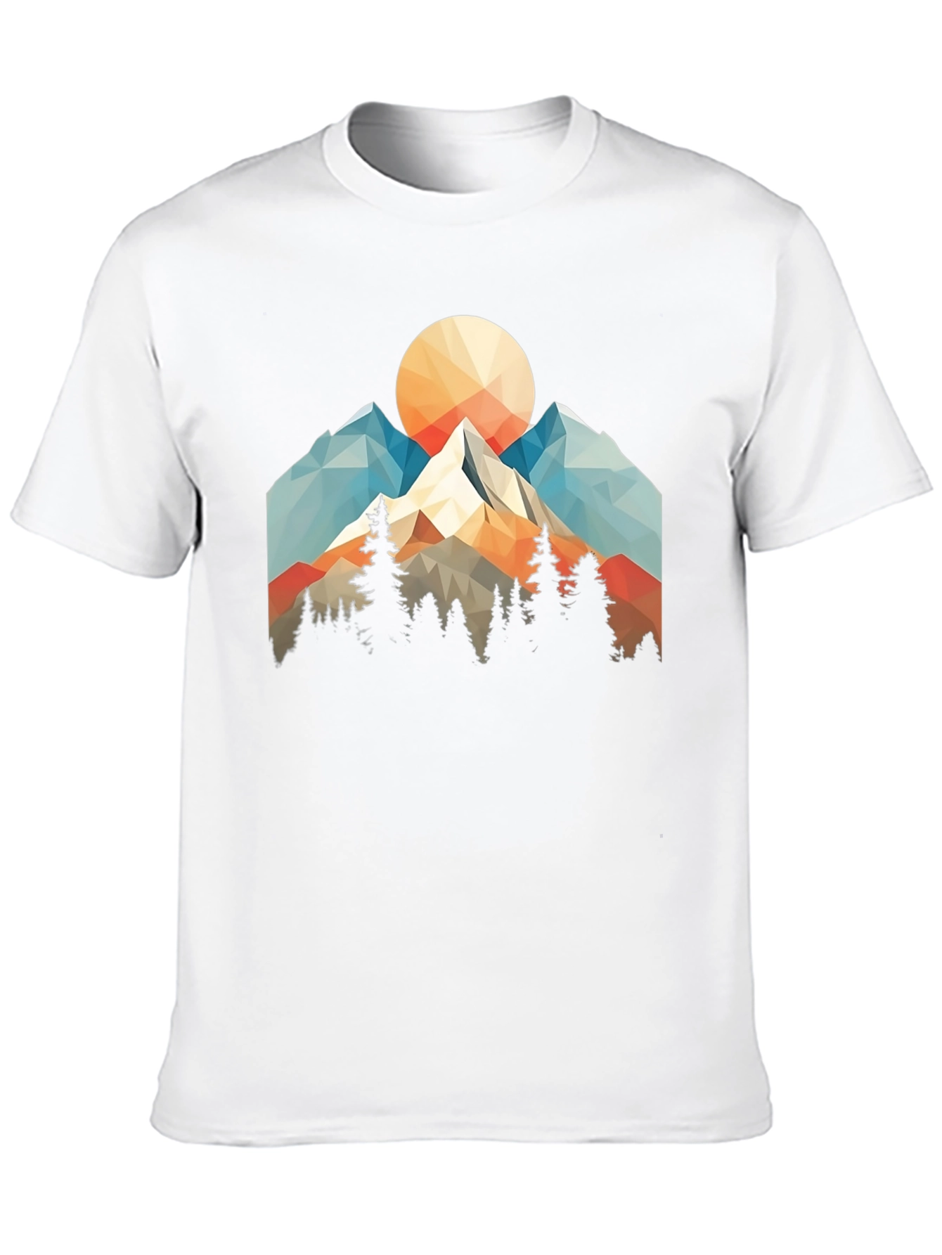 Geometric Mountain Sunset Graphic Tee