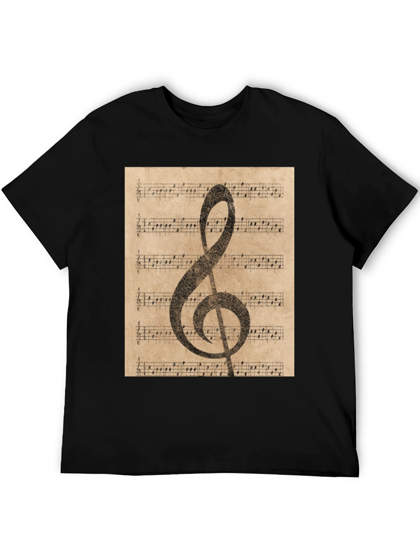 Vintage Sheet Music Treble Clef T-Shirt