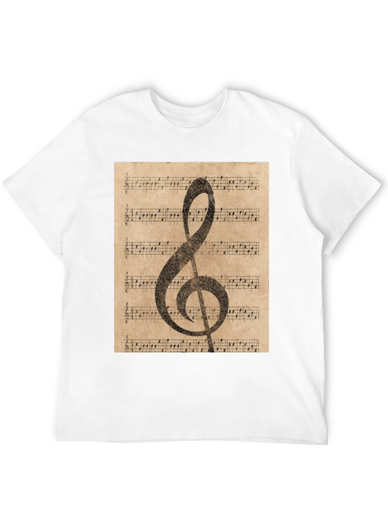 Vintage Sheet Music Treble Clef T-Shirt