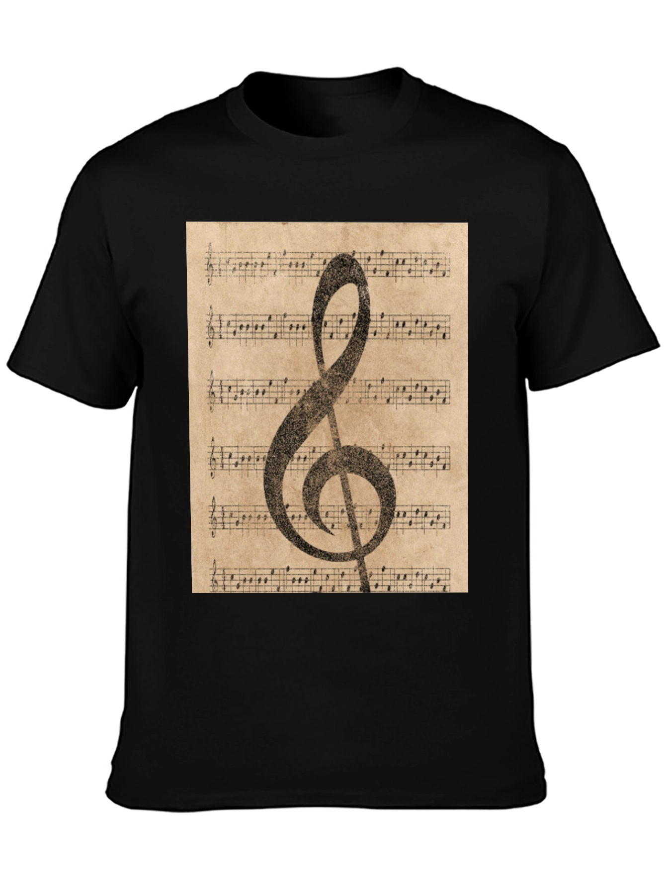 Vintage Sheet Music Treble Clef T-Shirt