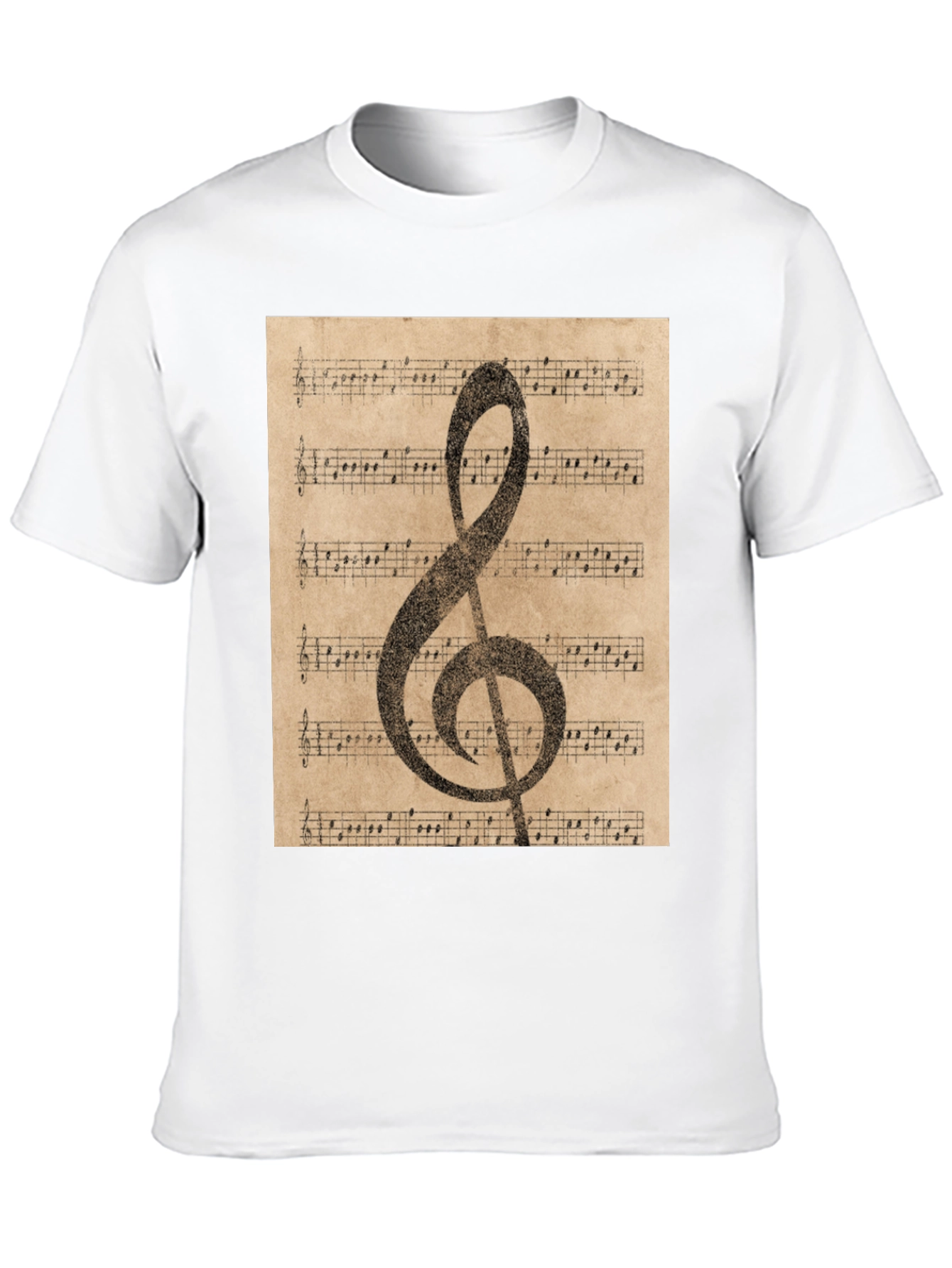 Vintage Sheet Music Treble Clef T-Shirt