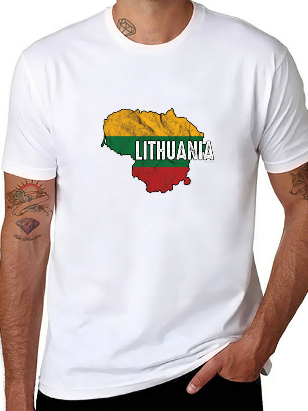Lithuania Flag Map T-Shirt