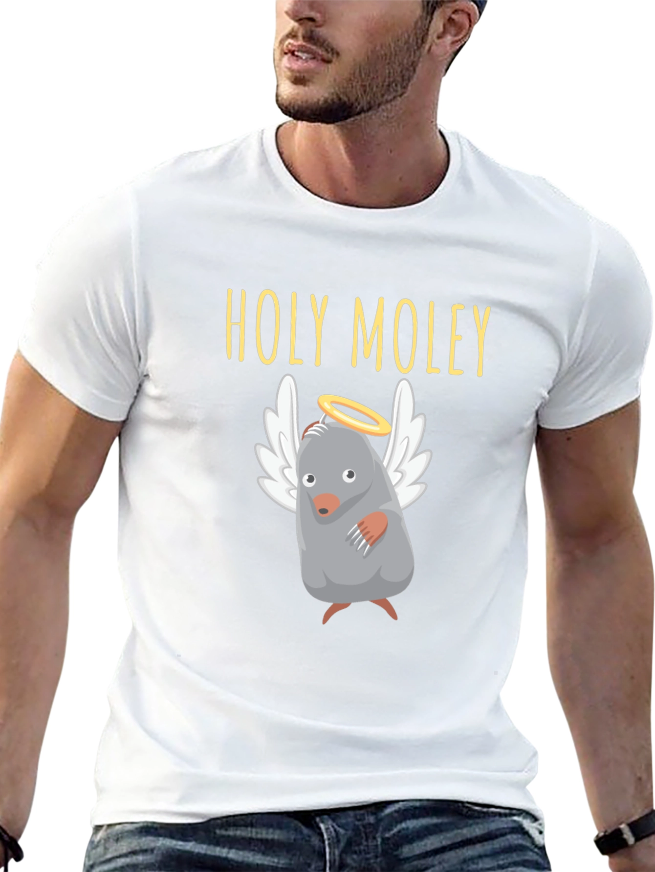 Holy Moley T-Shirt Funny Mole with Halo