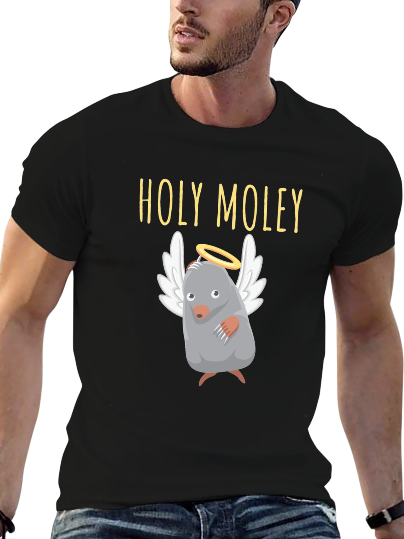 Holy Moley T-Shirt Funny Mole with Halo