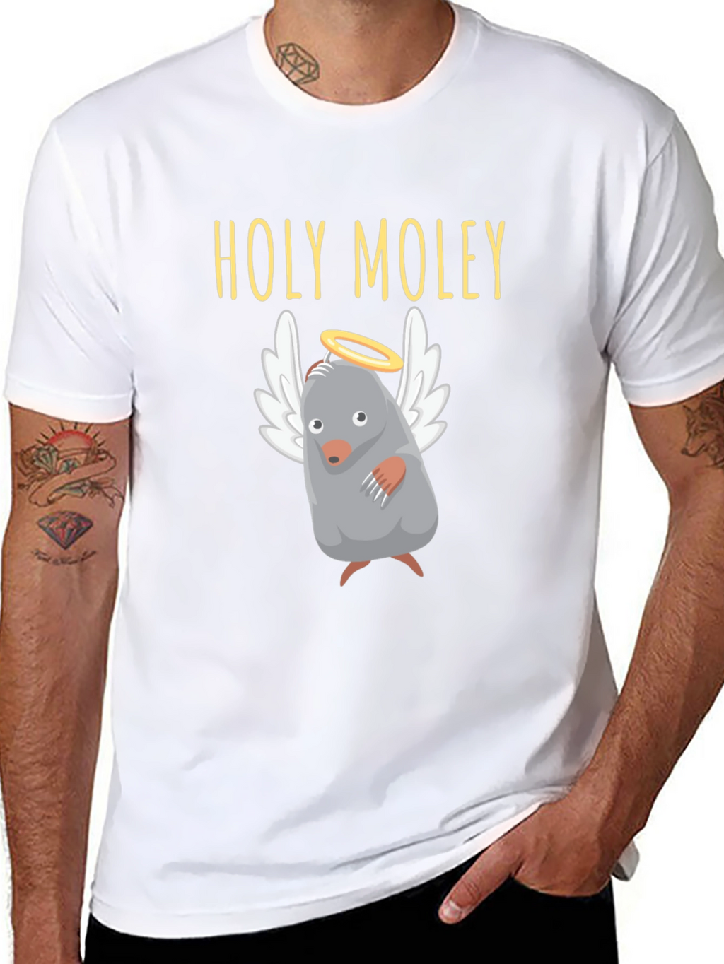 Holy Moley T-Shirt Funny Mole with Halo