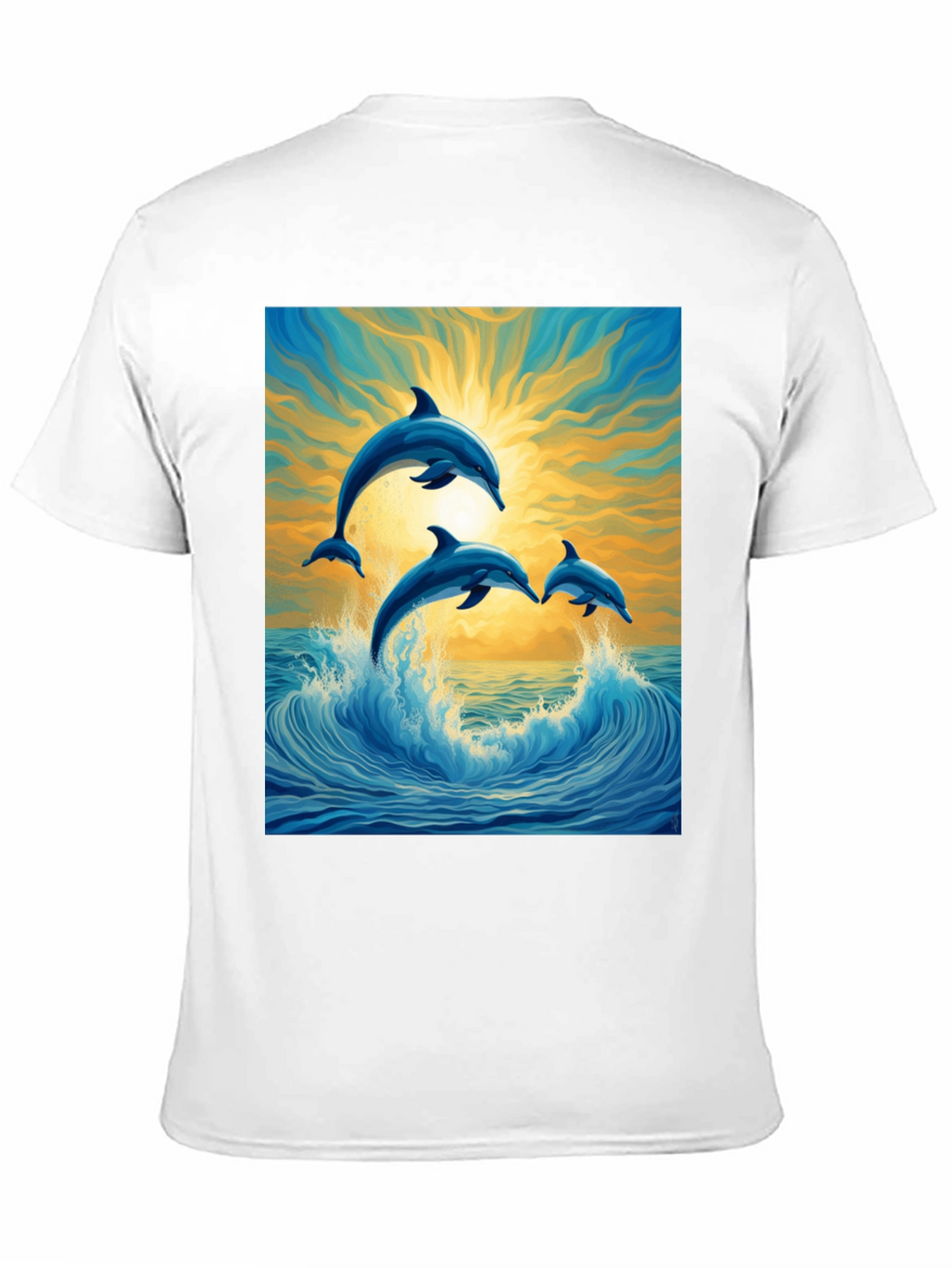 Dolphin Wave Graphic Tee - Stylish Ocean Lovers Shirt