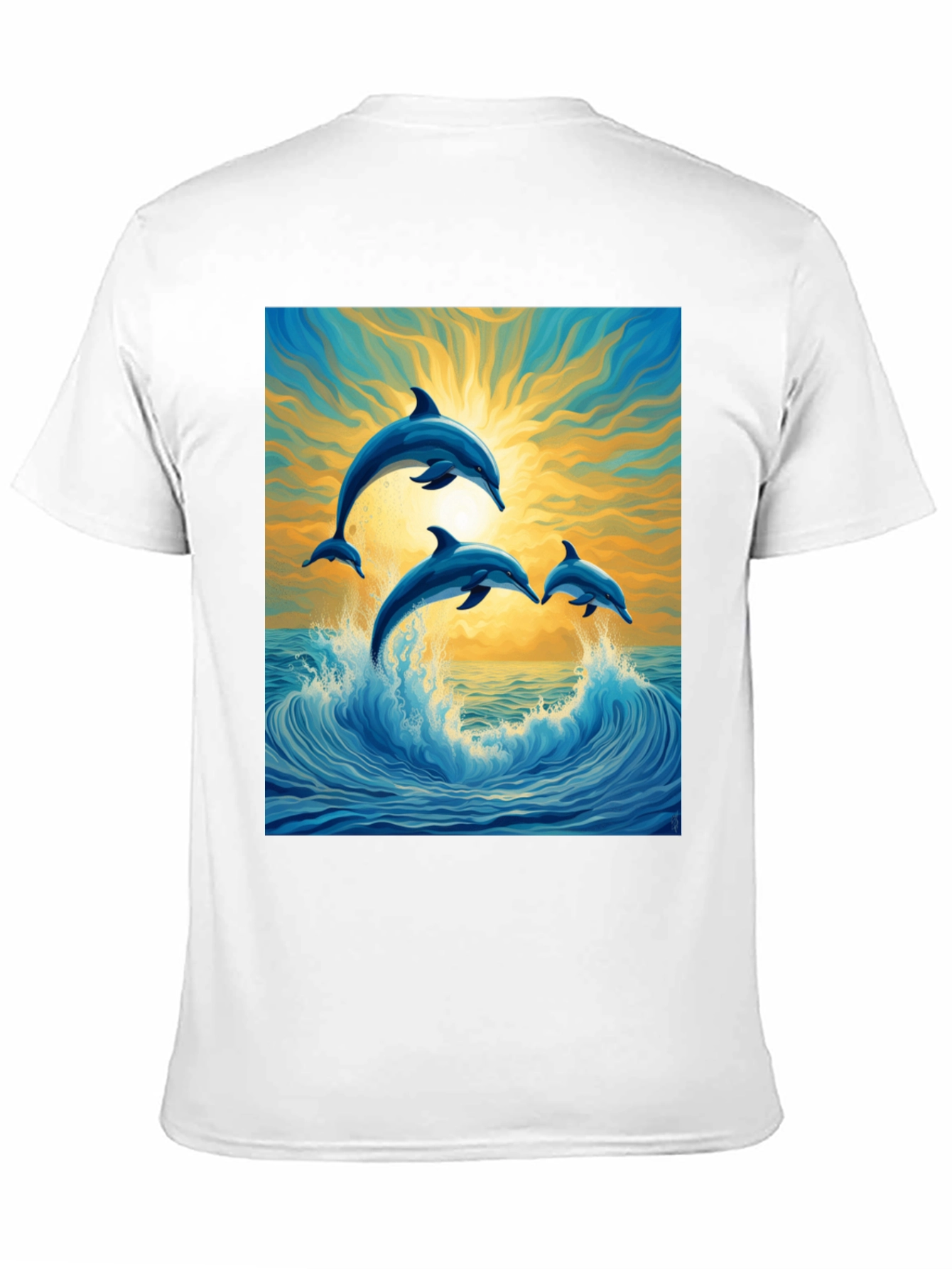 Dolphin Wave Graphic Tee - Stylish Ocean Lovers Shirt