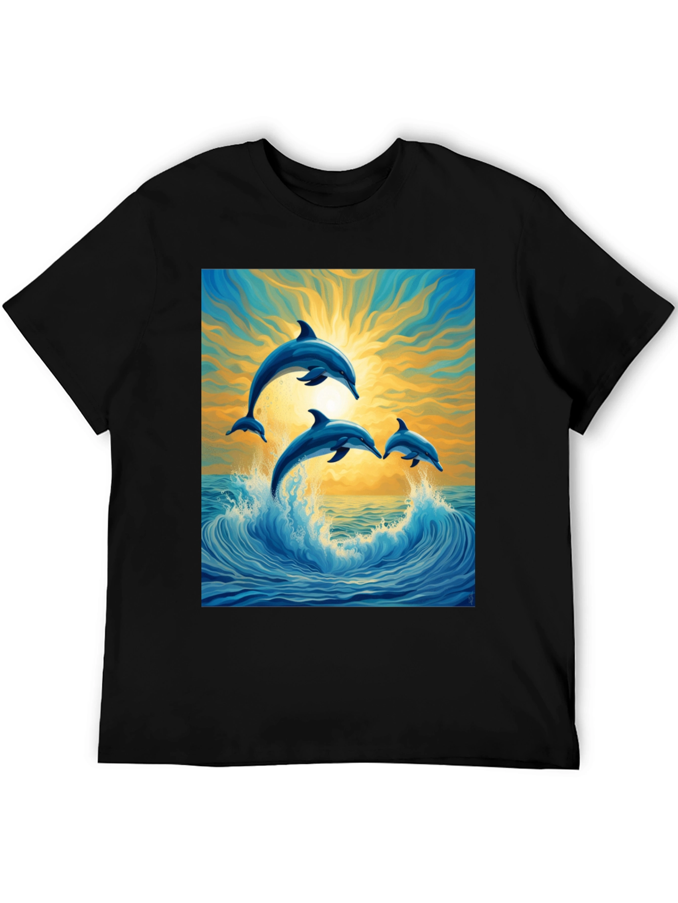 Dolphin Wave Graphic Tee - Stylish Ocean Lovers Shirt