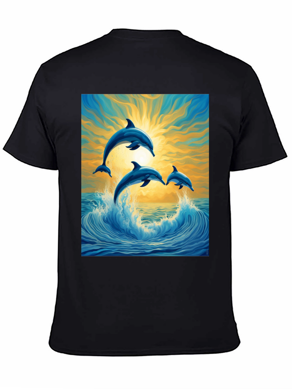 Dolphin Wave Graphic Tee - Stylish Ocean Lovers Shirt