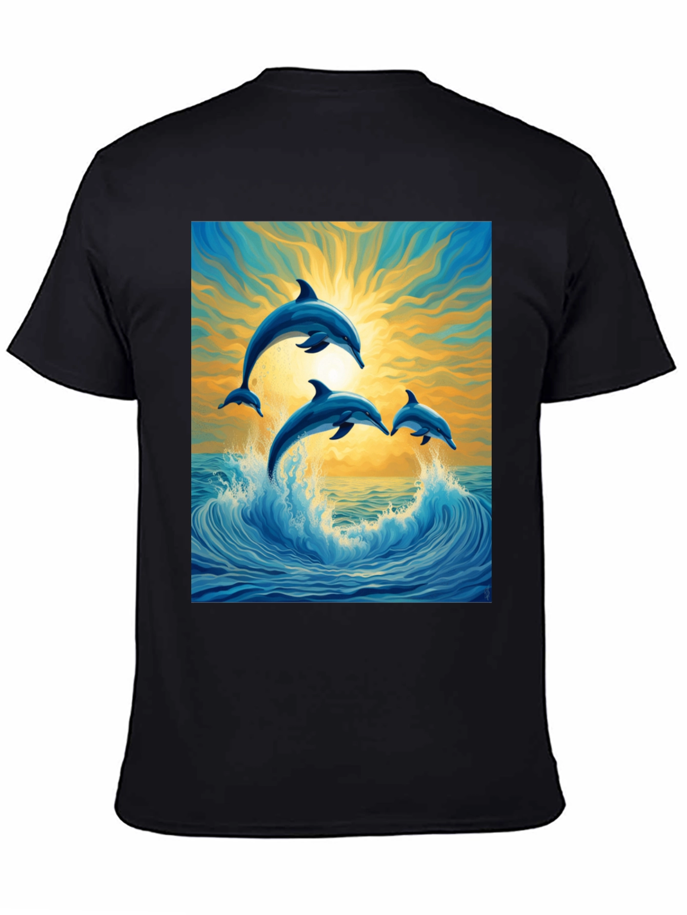 Dolphin Wave Graphic Tee - Stylish Ocean Lovers Shirt
