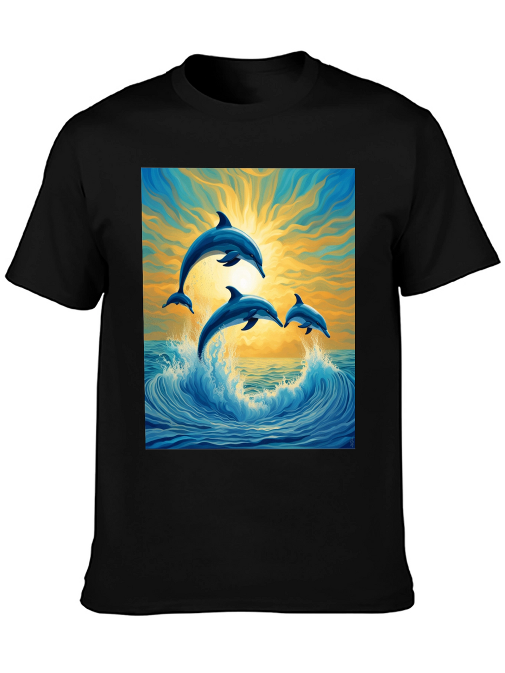 Dolphin Wave Graphic Tee - Stylish Ocean Lovers Shirt