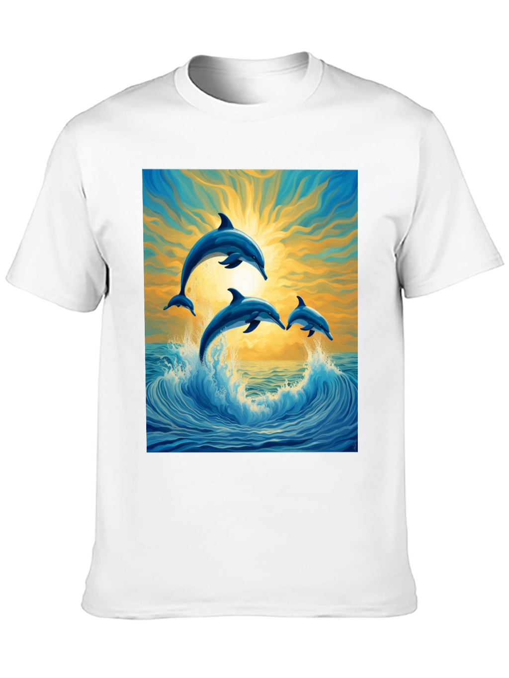 Dolphin Wave Graphic Tee - Stylish Ocean Lovers Shirt