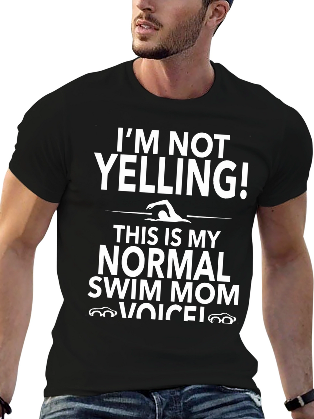 Swim Mom T-Shirt - Im Not Yelling!