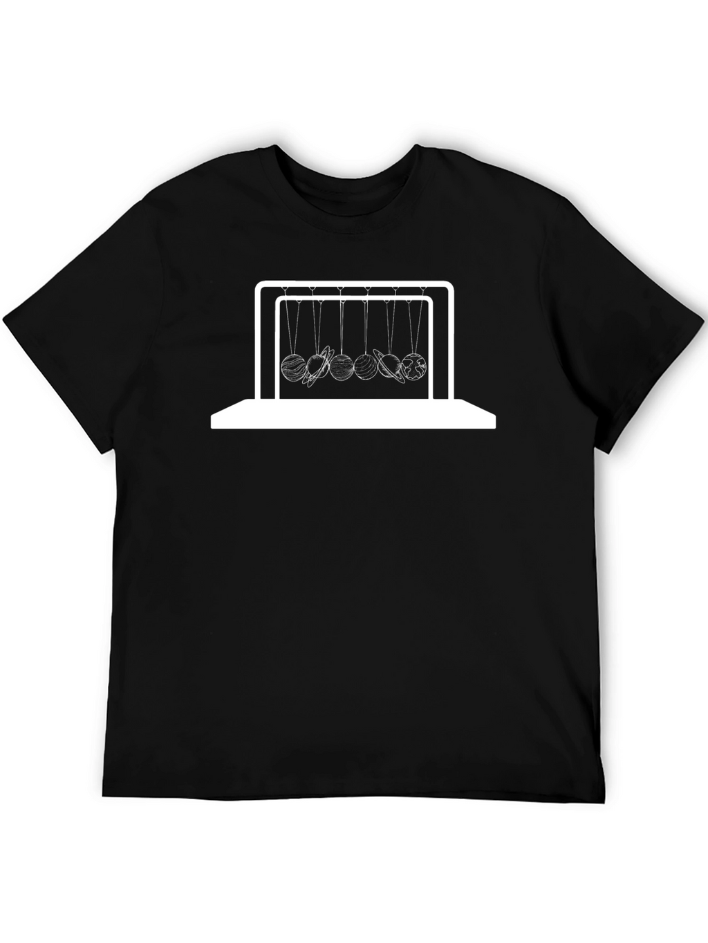 Newtons Cradle Planets T-Shirt - Black Graphic Tee