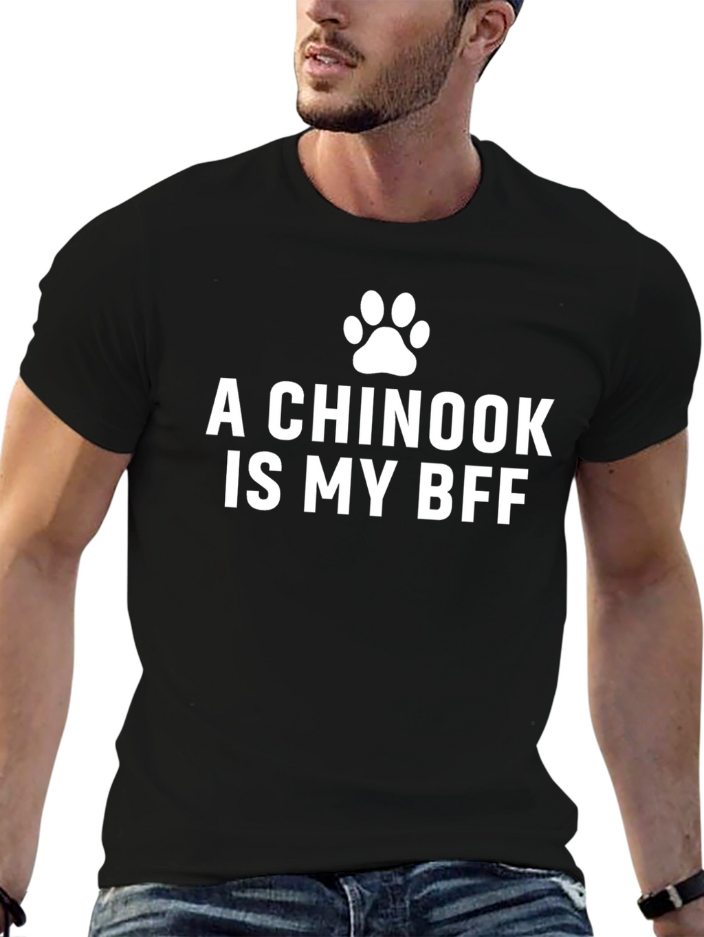 Chinook Dog BFF T-Shirt -  Unisex Black Tee