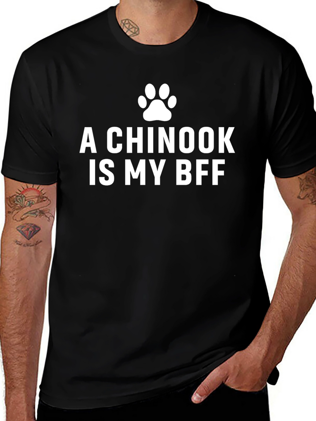 Chinook Dog BFF T-Shirt -  Unisex Black Tee