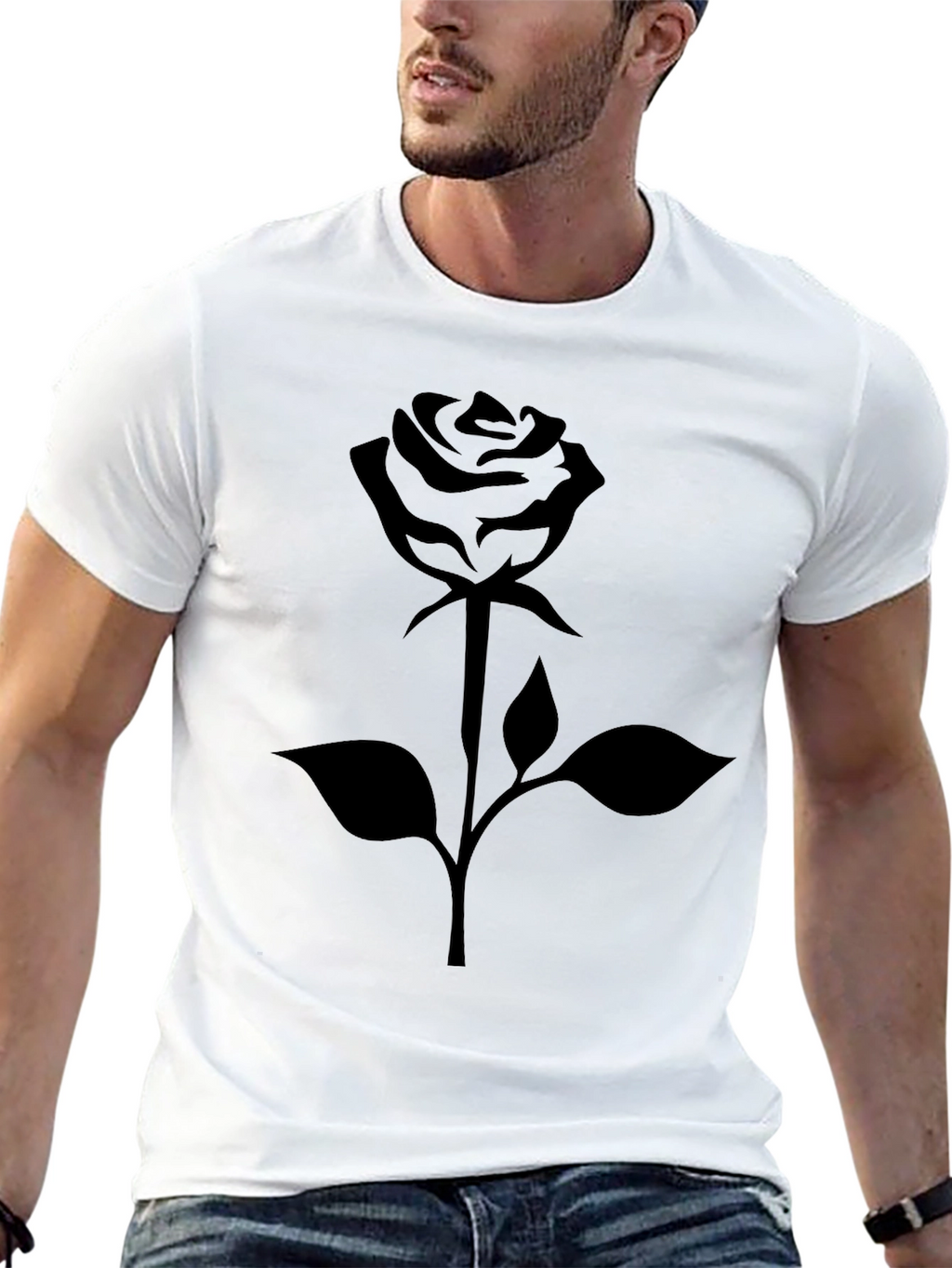 Rose Graphic Black T-Shirt