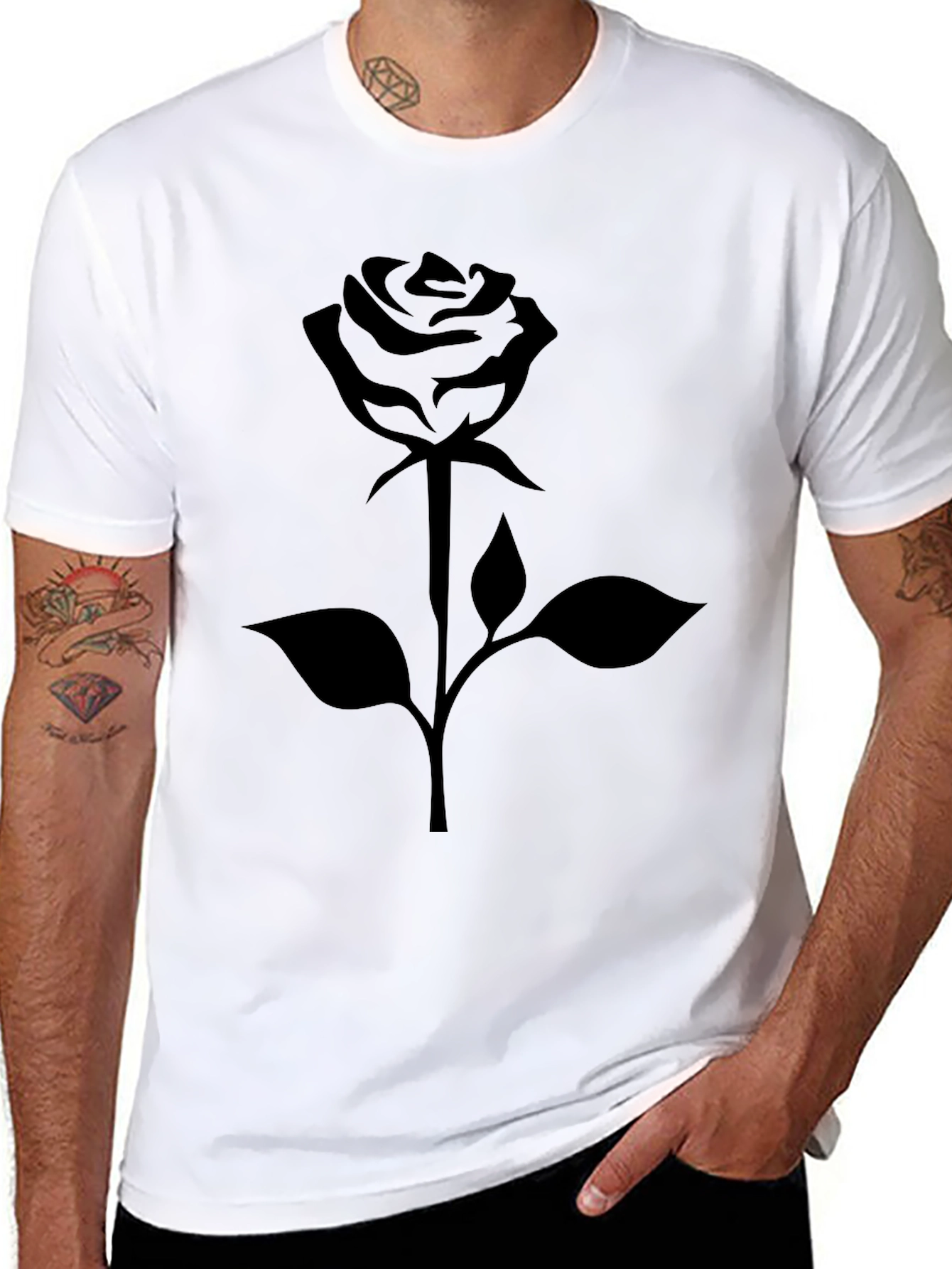 Rose Graphic Black T-Shirt