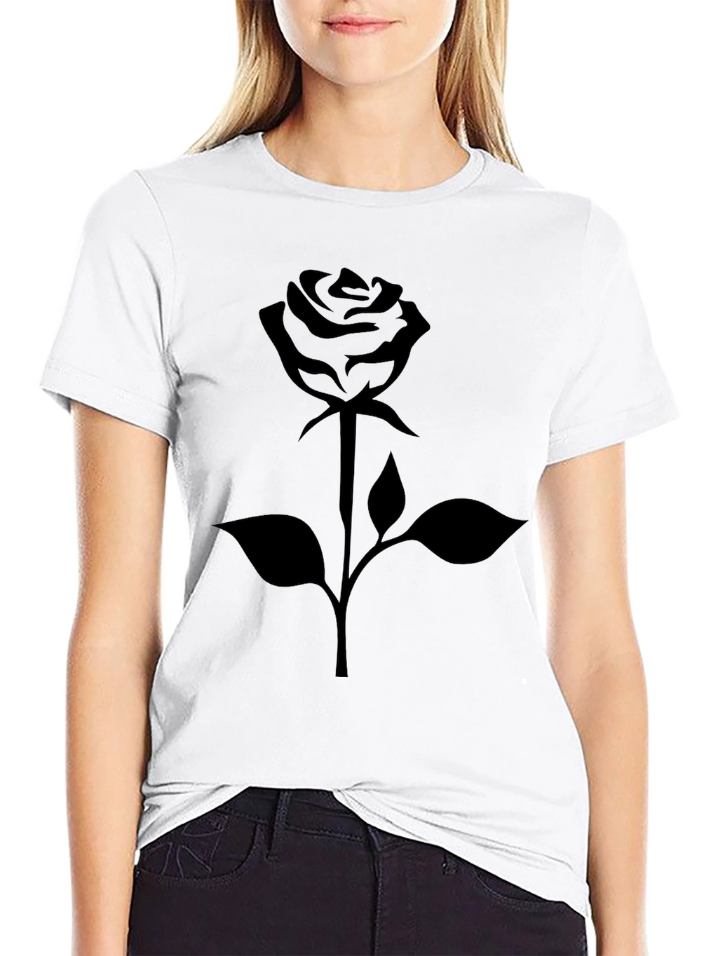 Rose Graphic Black T-Shirt