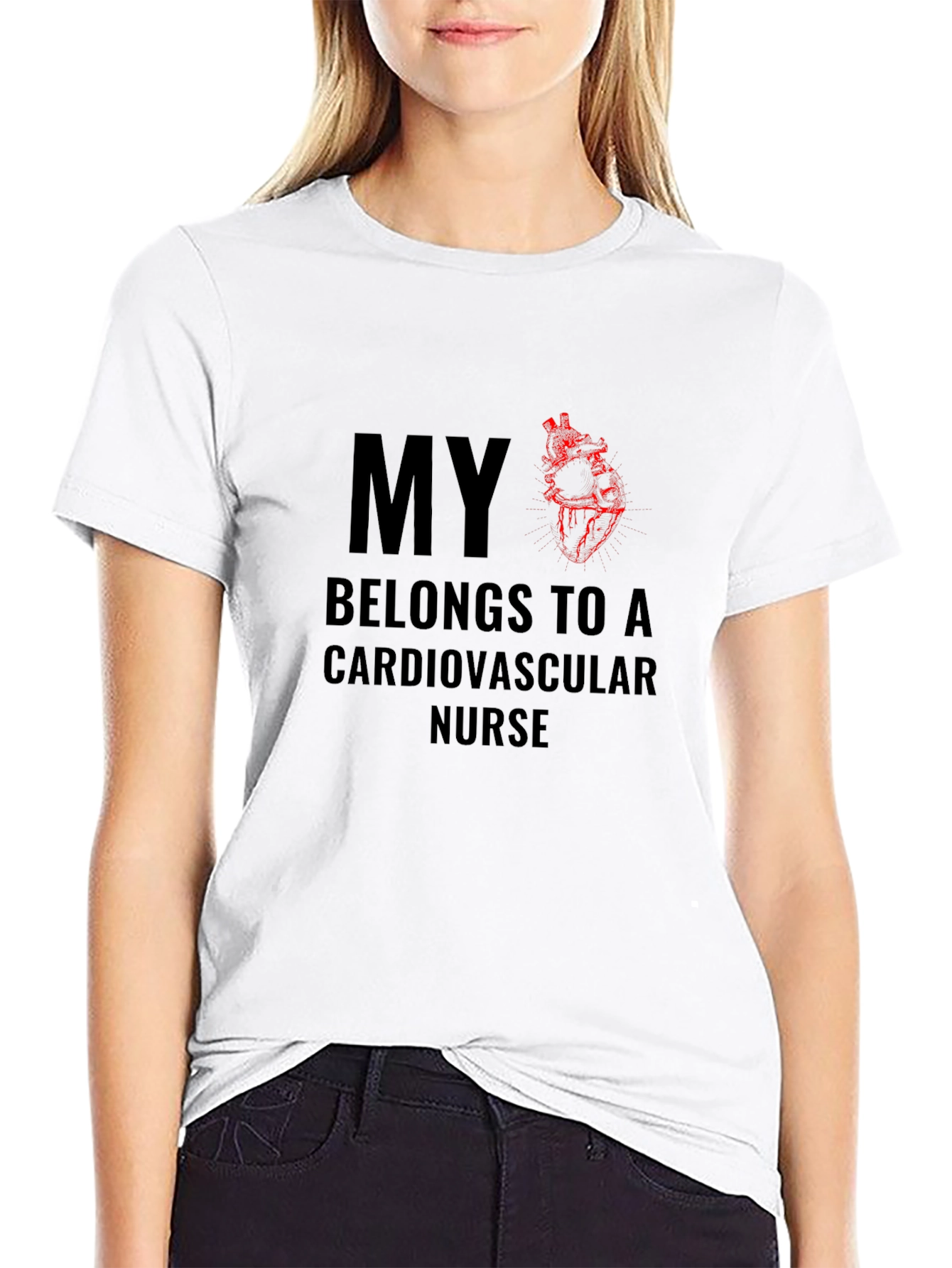 Cardiovascular Nurse T-Shirt - Heart Design
