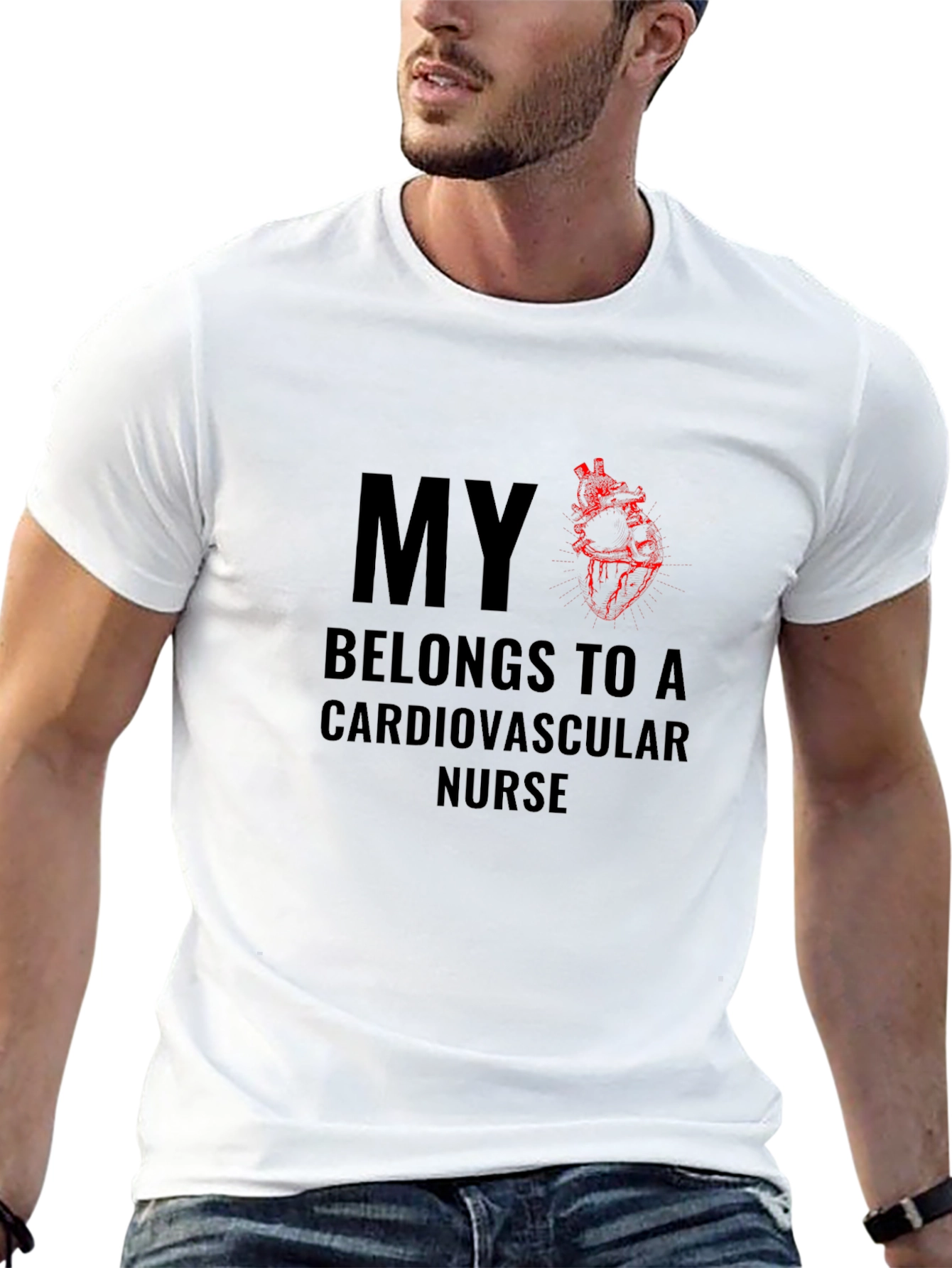 Cardiovascular Nurse T-Shirt - Heart Design