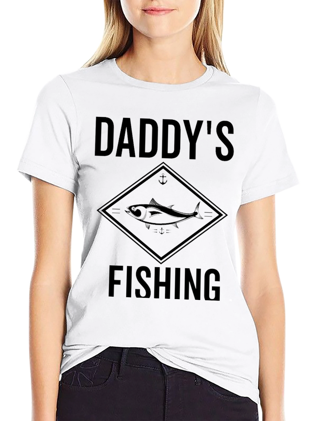 Daddys Fishing Graphic T-Shirt - Black