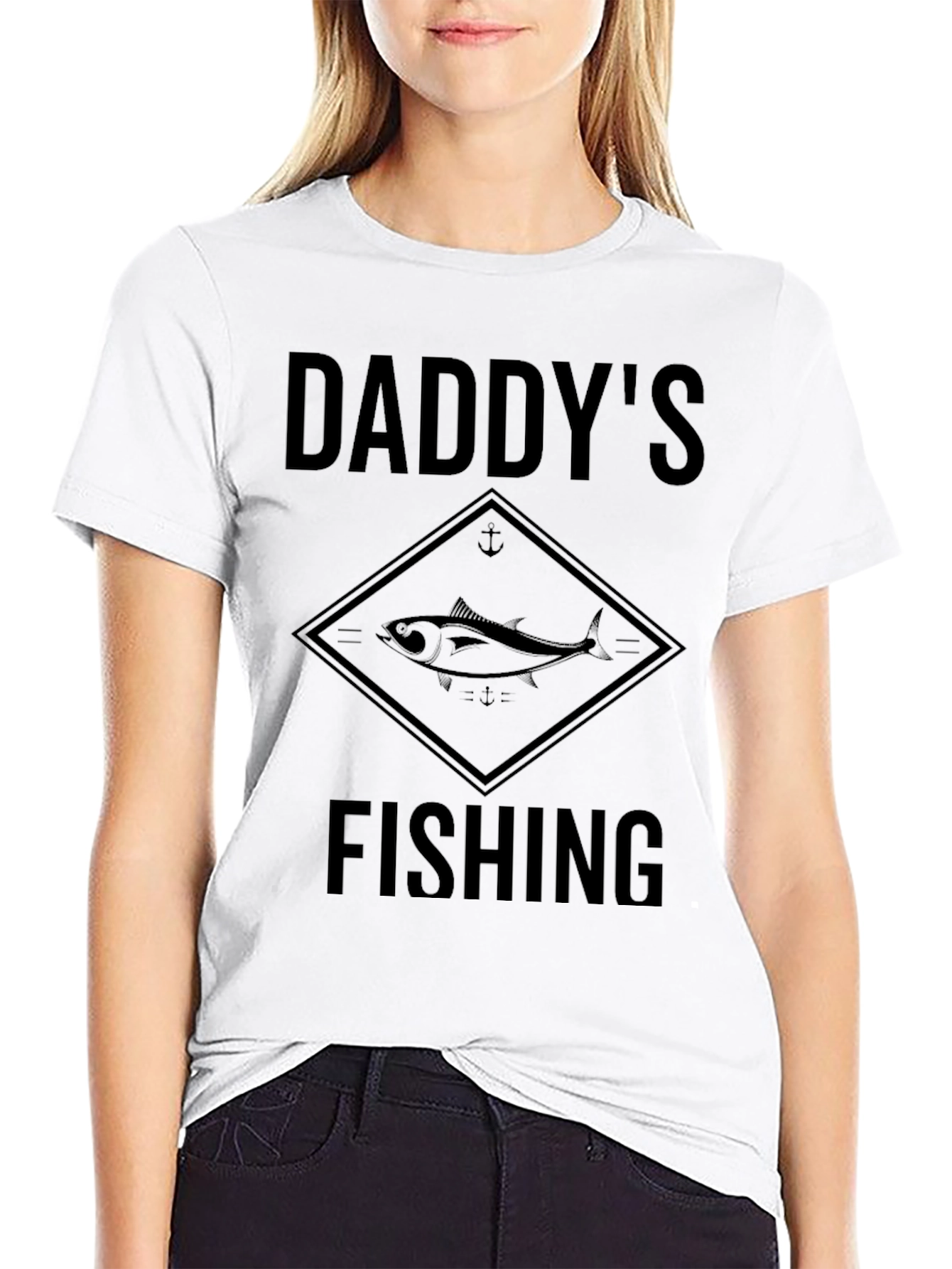 Daddys Fishing Graphic T-Shirt - Black