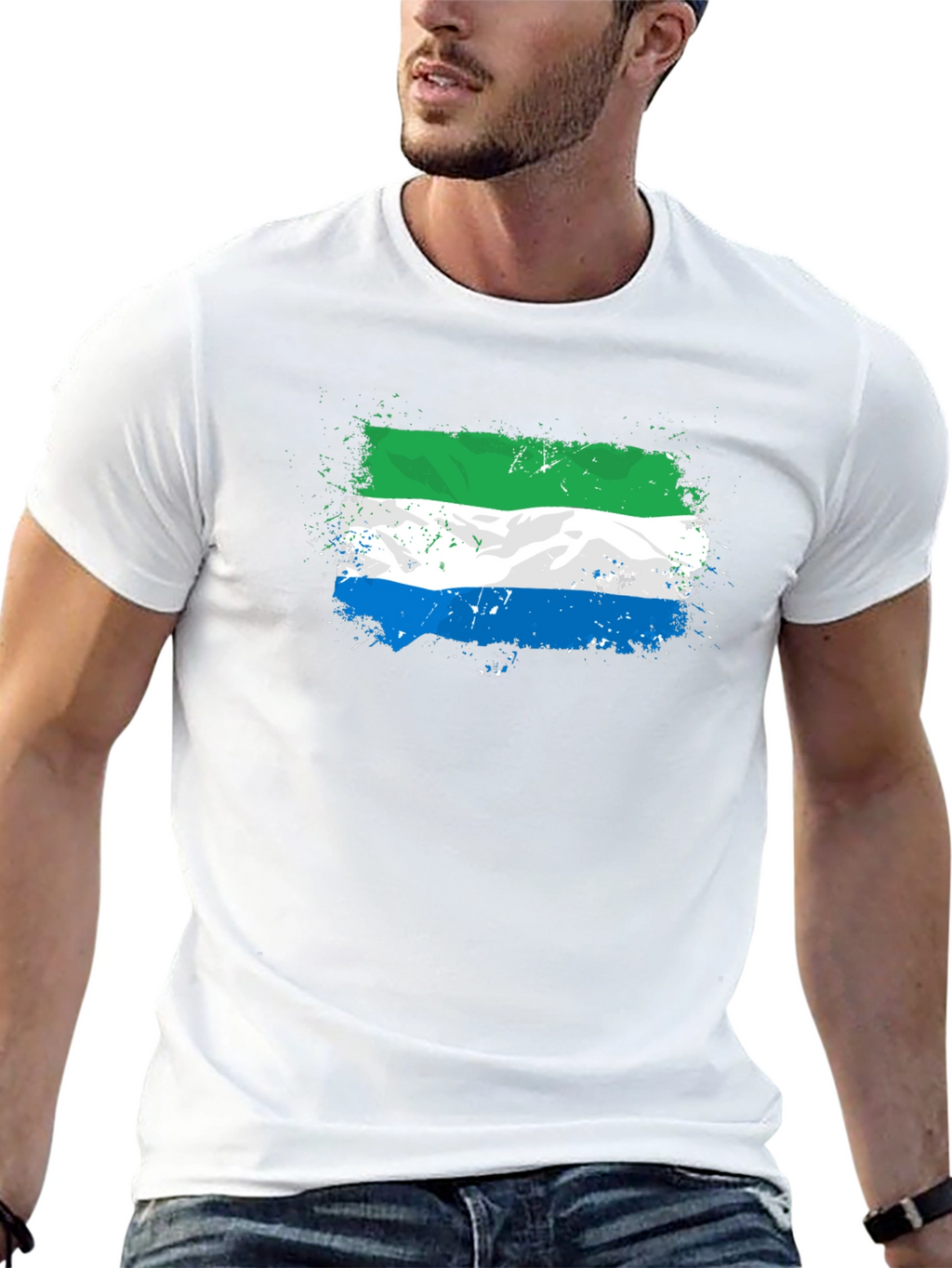 Sierra Leone Flag Graphic Tee