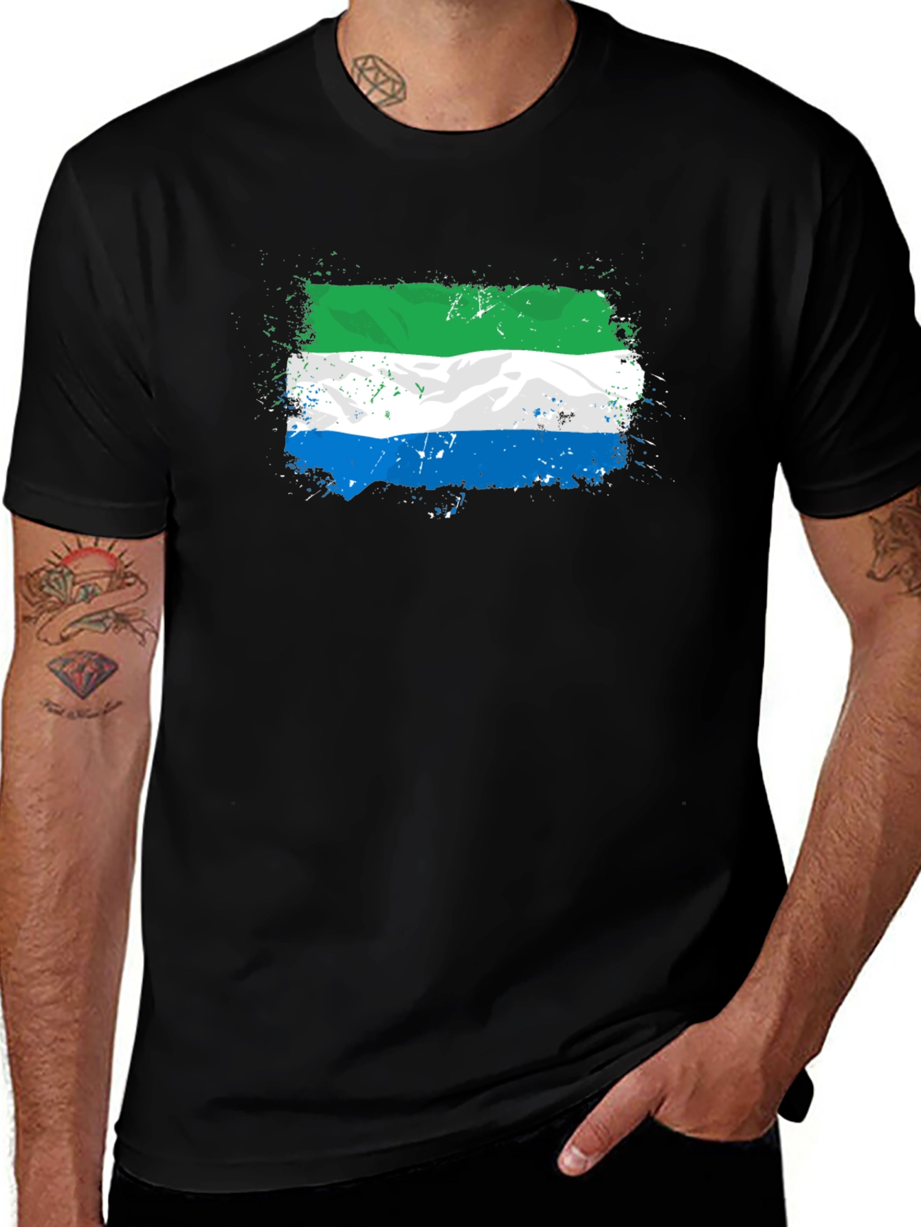 Sierra Leone Flag Graphic Tee