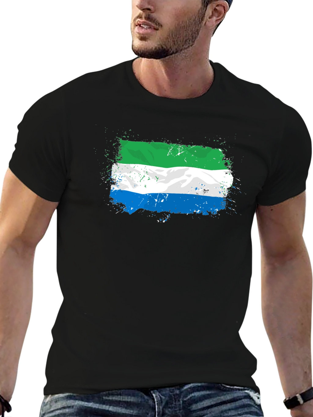 Sierra Leone Flag Graphic Tee