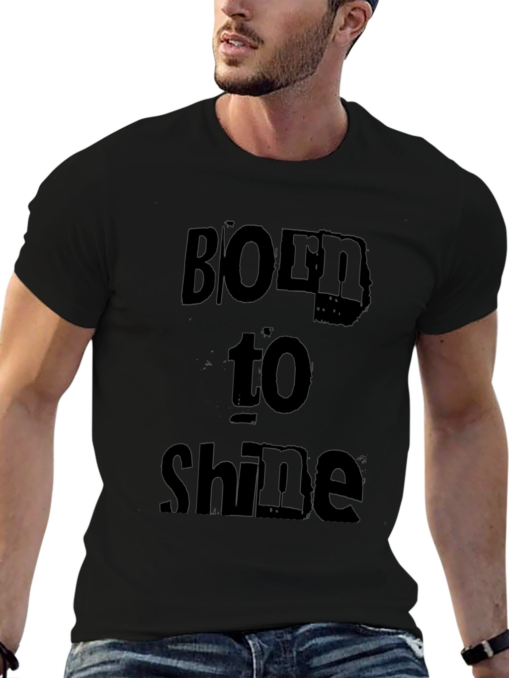 Born to Shine Black Graphic Tee