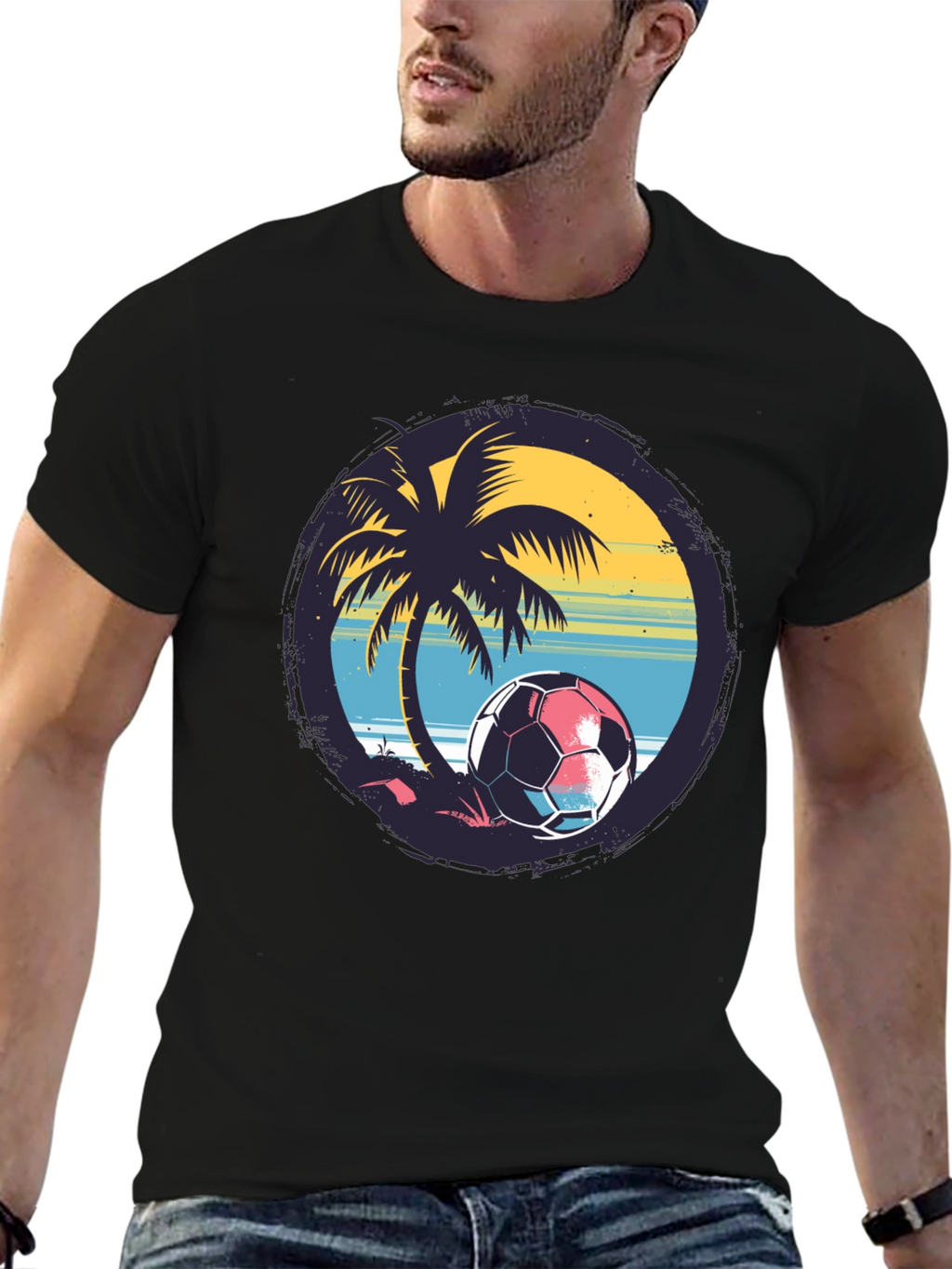 Tropical Soccer Tee: Beach Vibes for Soccer Lovers
