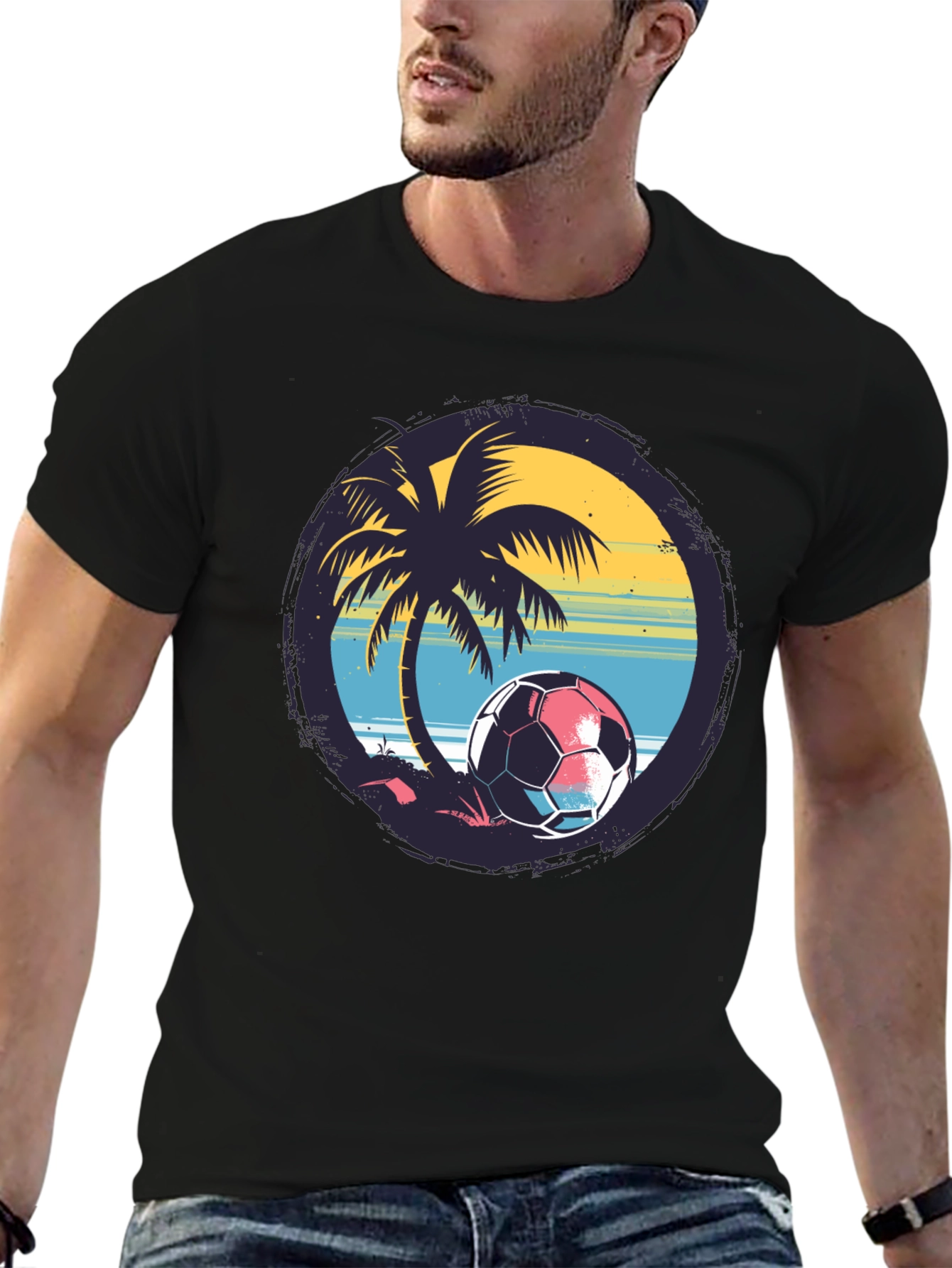 Tropical Soccer Tee: Beach Vibes for Soccer Lovers