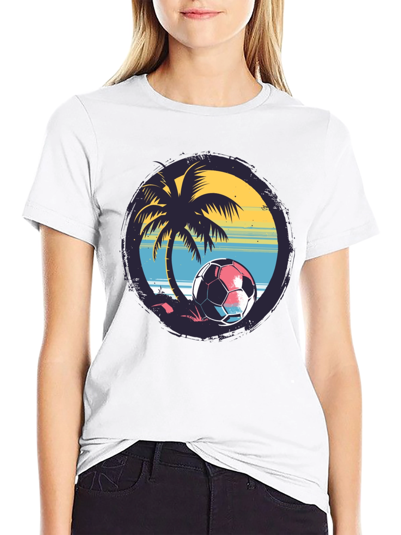 Tropical Soccer Tee: Beach Vibes for Soccer Lovers