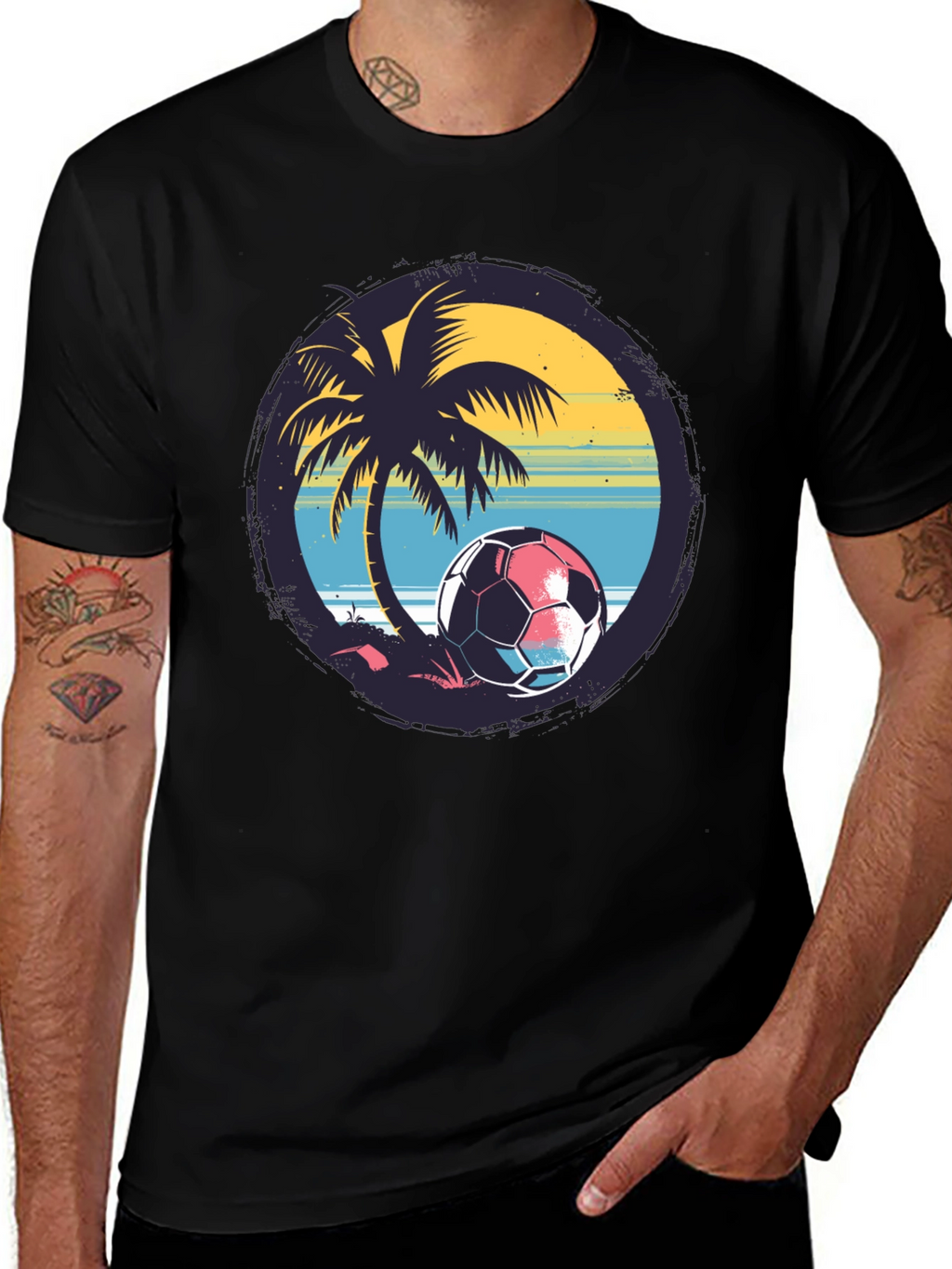 Tropical Soccer Tee: Beach Vibes for Soccer Lovers