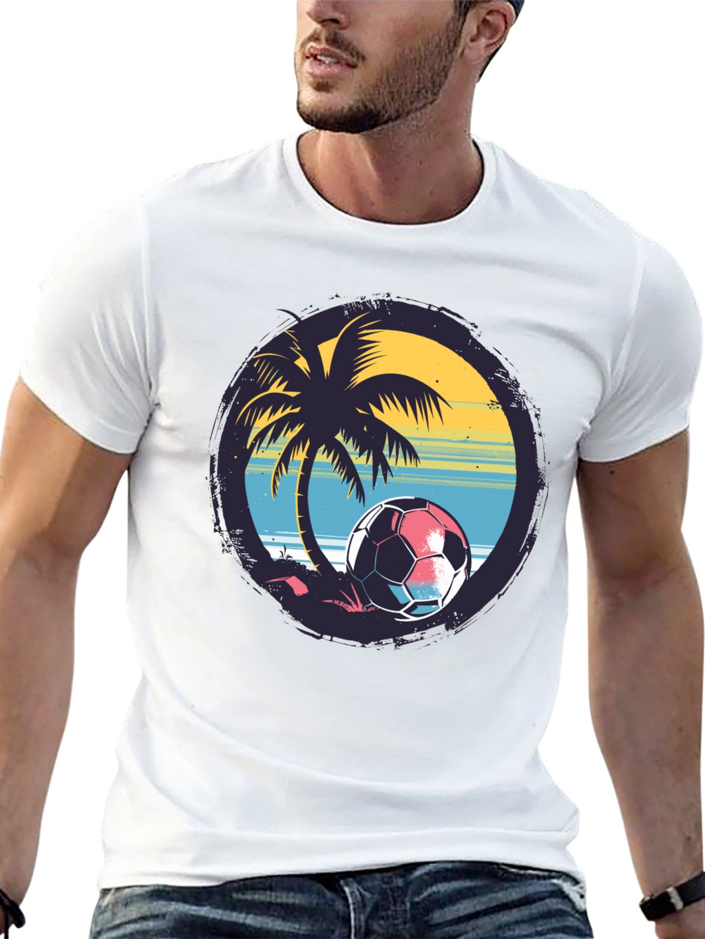 Tropical Soccer Tee: Beach Vibes for Soccer Lovers