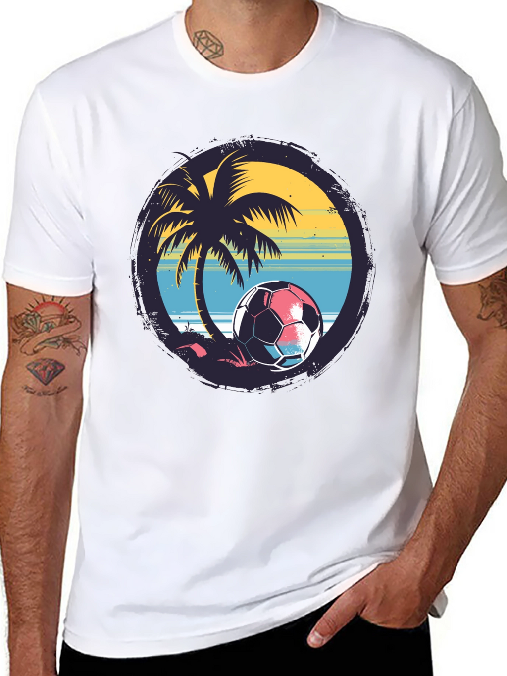Tropical Soccer Tee: Beach Vibes for Soccer Lovers