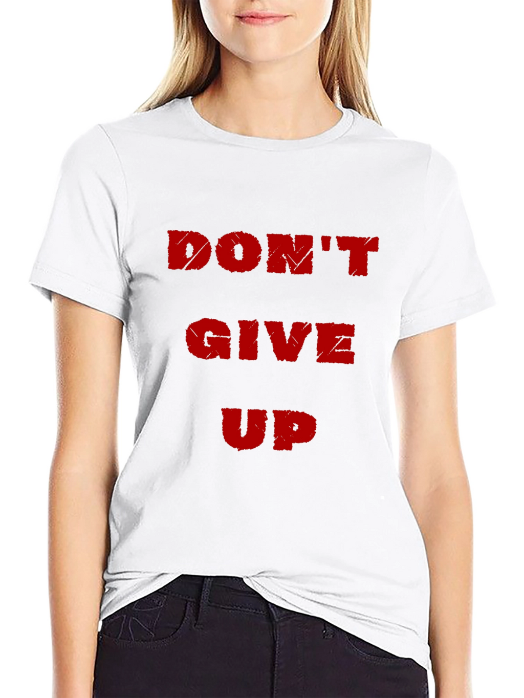 Motivational Black T-Shirt - Dont Give Up