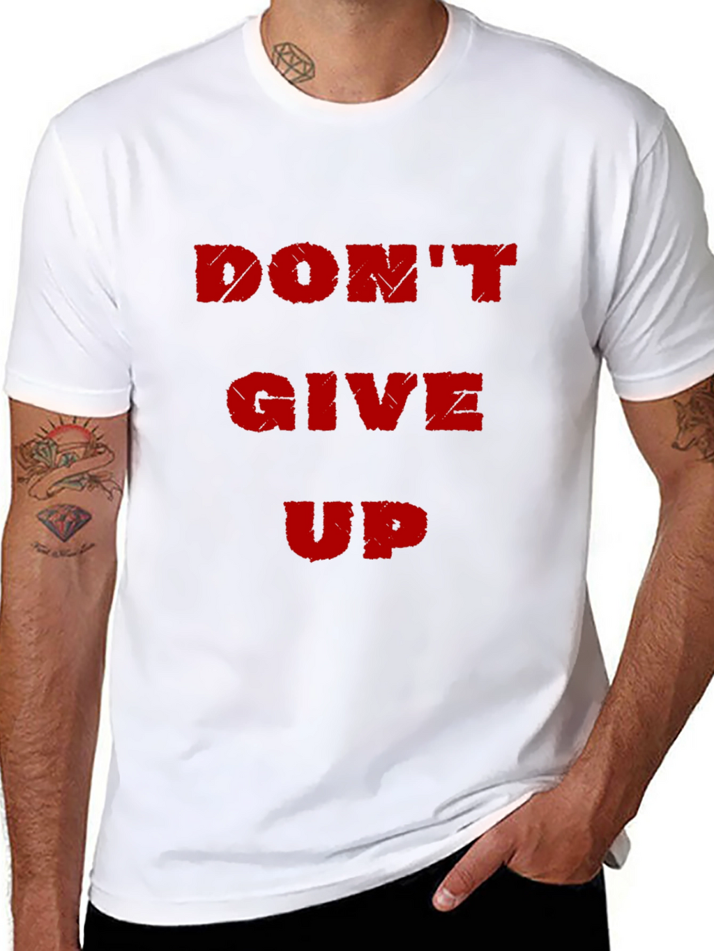 Motivational Black T-Shirt - Dont Give Up