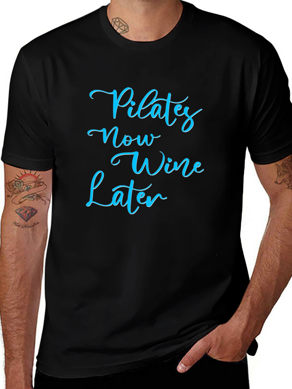 Pilates Now Wine Later Graphic T-Shirt