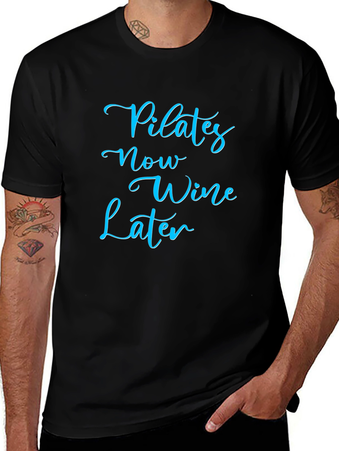 Pilates Now Wine Later Graphic T-Shirt