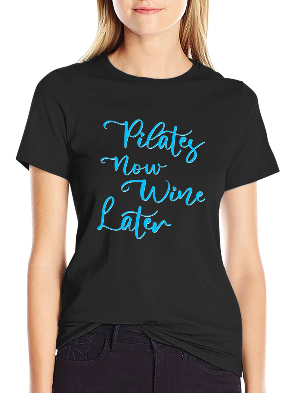 Pilates Now Wine Later Graphic T-Shirt